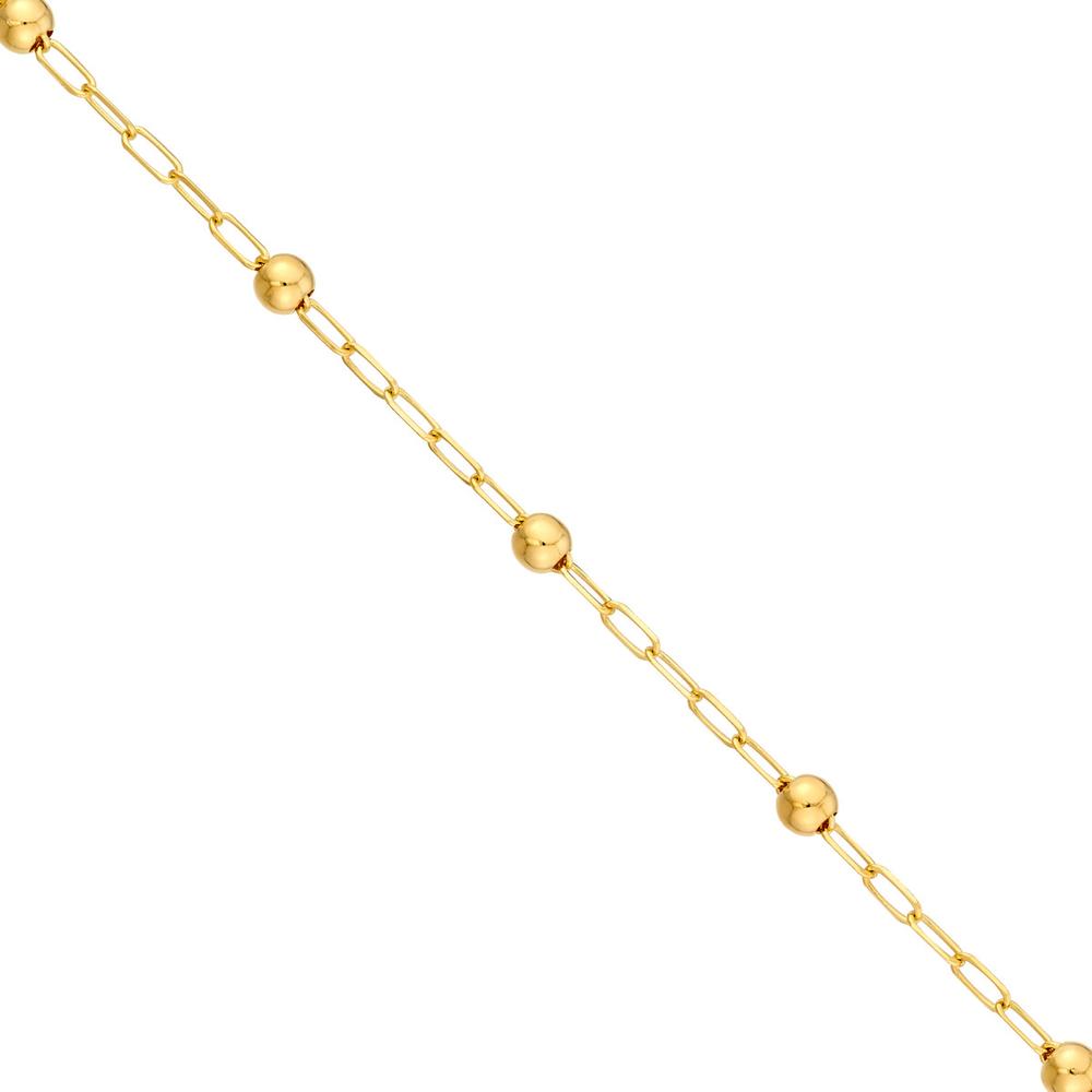 Olas d'Oro - 14K Yellow Gold Beaded Paper Clip Chain Necklace - 18" Length