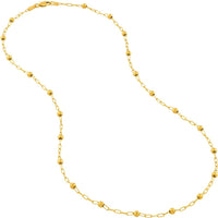 Olas d'Oro - 14K Yellow Gold Beaded Paper Clip Chain Necklace - 18" Length