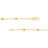 Olas d'Oro - 14K Yellow Gold Beaded Paper Clip Chain Necklace - 18" Length