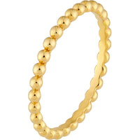 Olas d'Oro - 14K Yellow Gold Beaded Stackable Ring Size 8