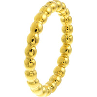 Olas d'Oro - 14K Yellow Gold Beaded Wire Ring Size 7 Modern Minimalist Design