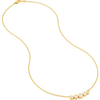Olas d'Oro - 14K Yellow Gold Bezel Set 5-Stone Graduated Diamond Necklace - 0.73 Carat Total Diamond Weight