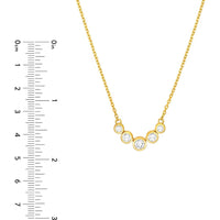 Olas d'Oro - 14K Yellow Gold Bezel Set 5-Stone Graduated Diamond Necklace - 0.73 Carat Total Diamond Weight
