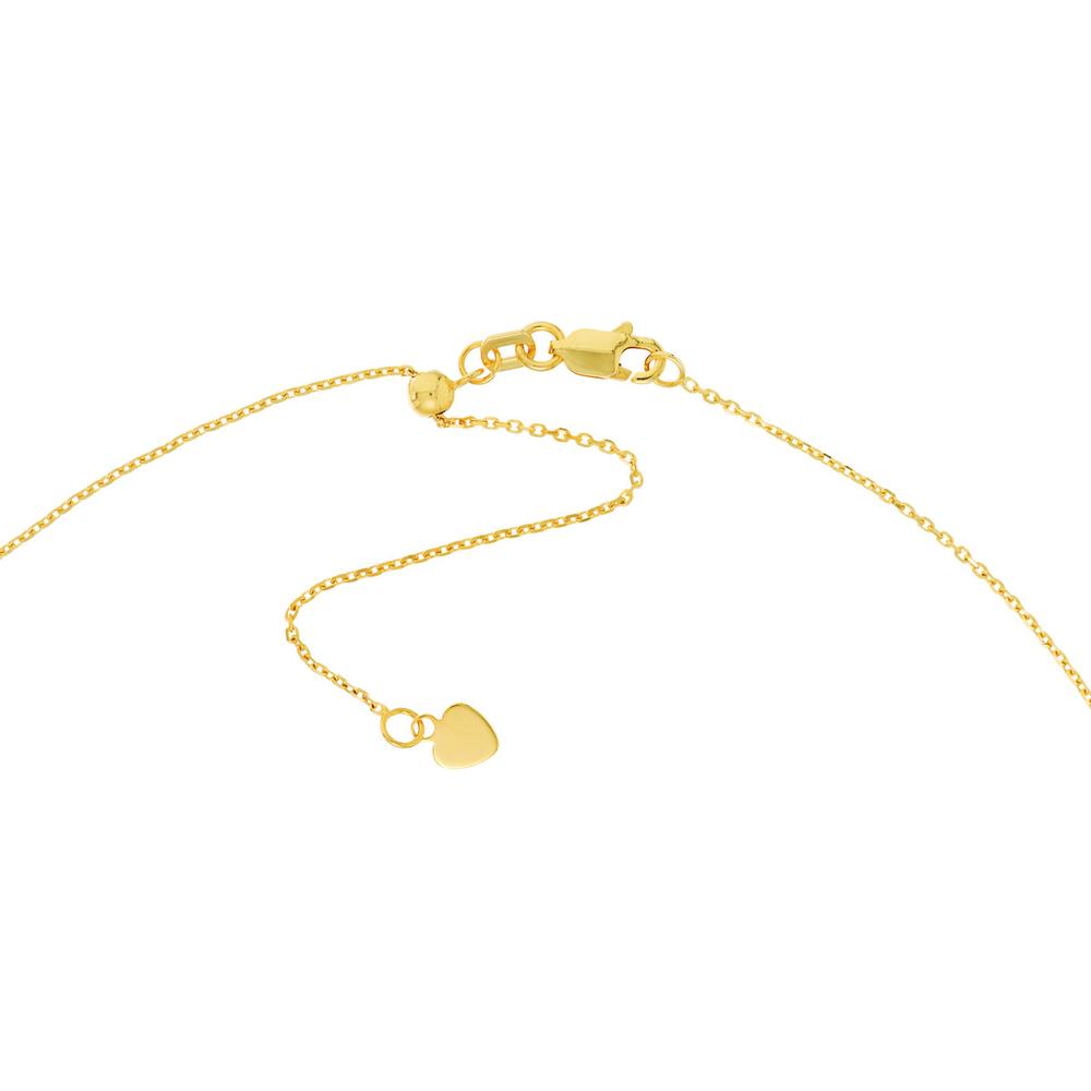 Olas d'Oro - 14K Yellow Gold Bezel Set Diamond Adjustable Choker Necklace - 0.03 Carat Diamond