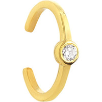 Olas d'Oro - 14K Yellow Gold Bezel Set Diamond Earring Cuff - 1/20 Total Carat Weight
