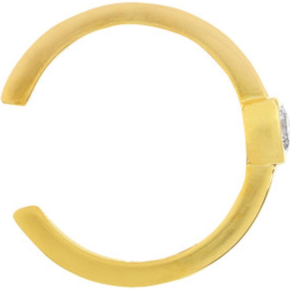 Olas d'Oro - 14K Yellow Gold Bezel Set Diamond Earring Cuff - 1/20 Total Carat Weight