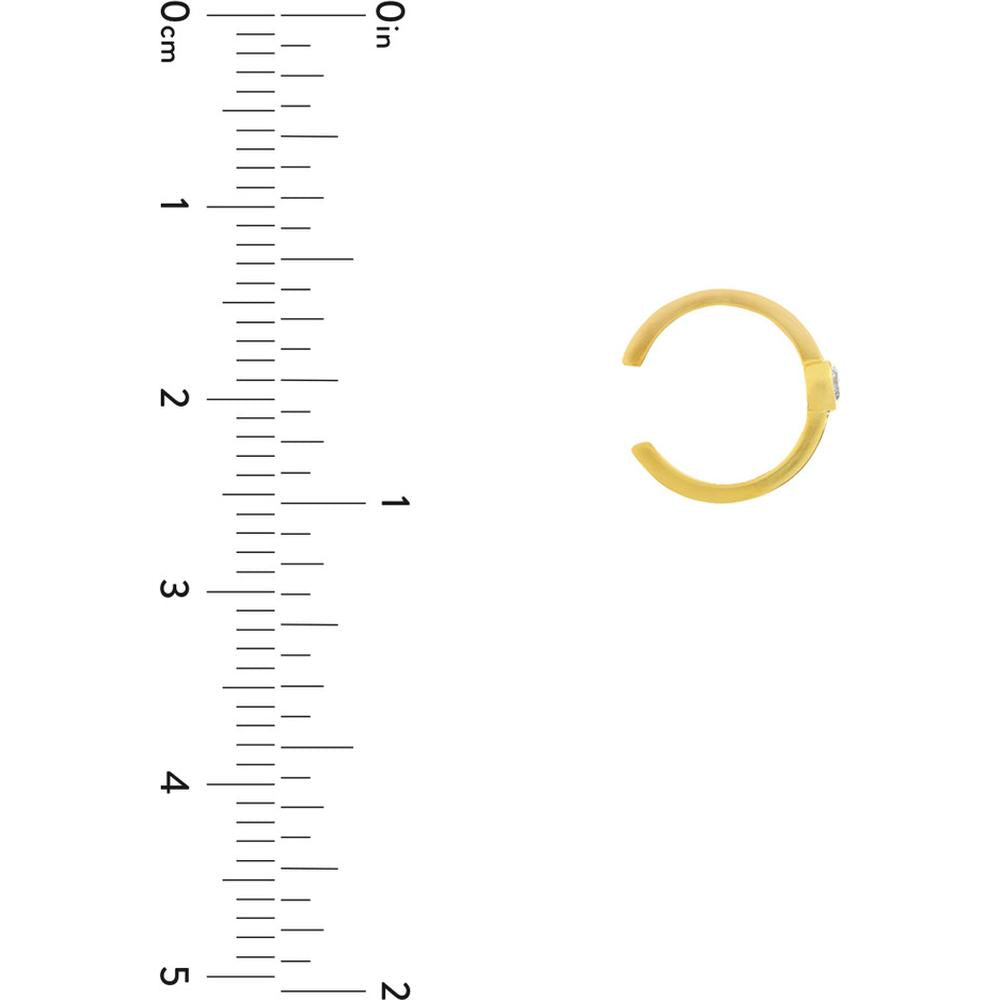 Olas d'Oro - 14K Yellow Gold Bezel Set Diamond Earring Cuff - 1/20 Total Carat Weight
