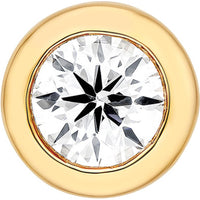 Olas d'Oro - 14K Yellow Gold Bezel Set Diamond Stud Earrings 0.22 Carat Total Diamond Weight