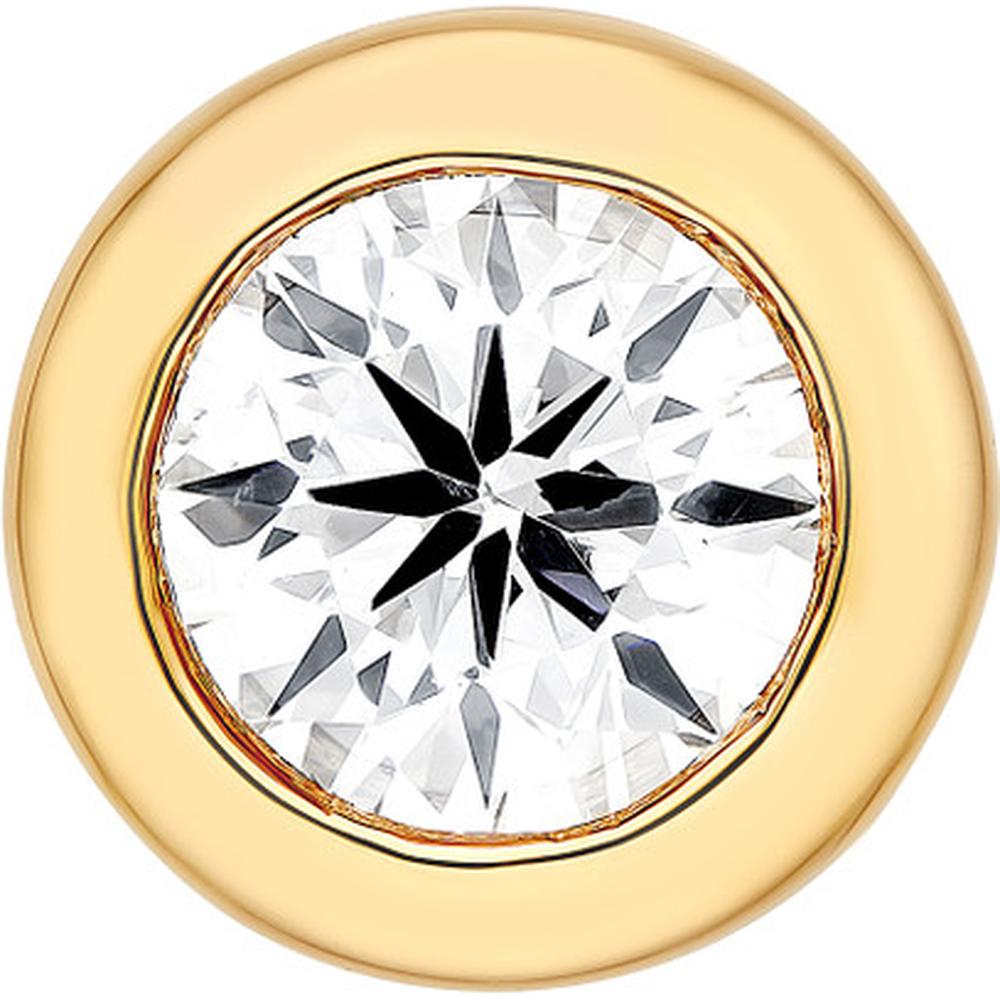 Olas d'Oro - 14K Yellow Gold Bezel Set Diamond Stud Earrings 0.22 Carat Total Diamond Weight