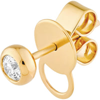 Olas d'Oro - 14K Yellow Gold Bezel Set Diamond Stud Earrings 0.22 Carat Total Diamond Weight