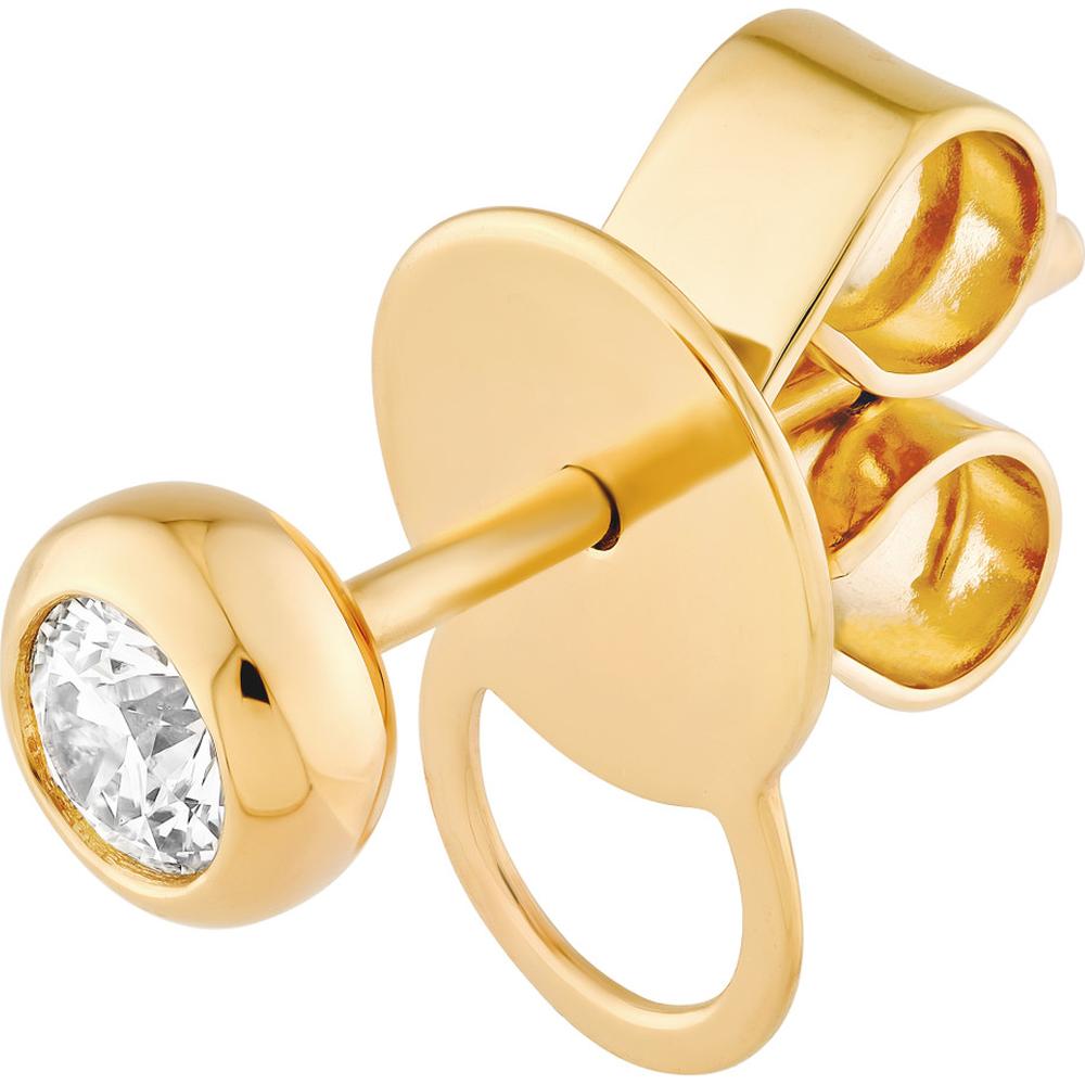 Olas d'Oro - 14K Yellow Gold Bezel Set Diamond Stud Earrings 0.22 Carat Total Diamond Weight