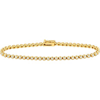 Olas d'Oro - 14K Yellow Gold Bezel Set Diamond Tennis Bracelet - 1.12 Carat Total Diamond Weight