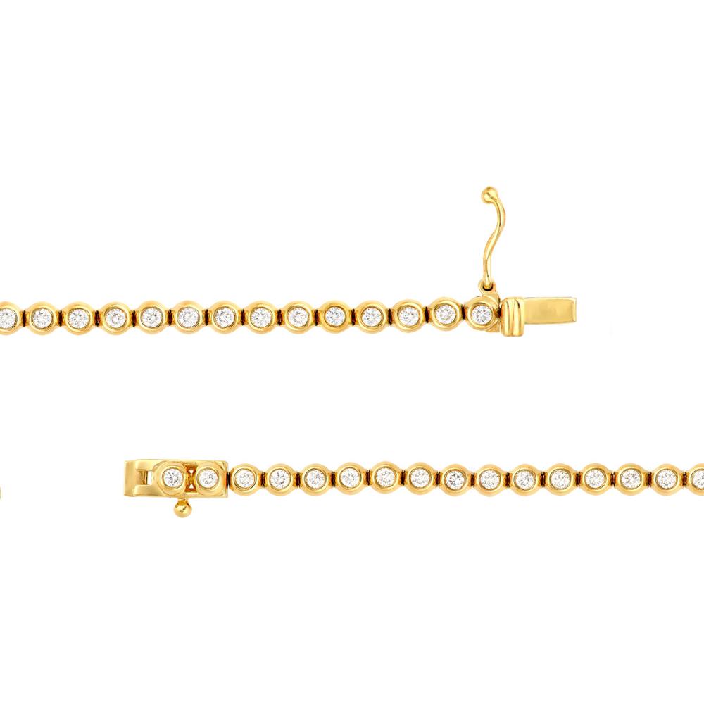 Olas d'Oro - 14K Yellow Gold Bezel Set Diamond Tennis Bracelet - 1.12 Carat Total Diamond Weight