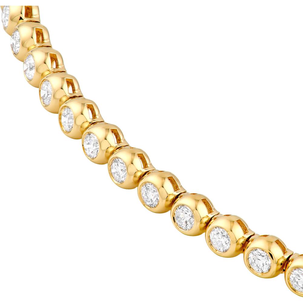 Olas d'Oro - 14K Yellow Gold Bezel Set Diamond Tennis Bracelet 1.50 Carat Total Diamond Weight