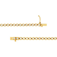 Olas d'Oro - 14K Yellow Gold Bezel Set Diamond Tennis Bracelet 1.50 Carat Total Diamond Weight