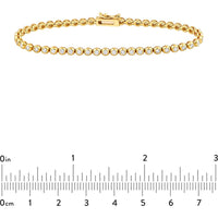 Olas d'Oro - 14K Yellow Gold Bezel Set Diamond Tennis Bracelet 1.50 Carat Total Diamond Weight