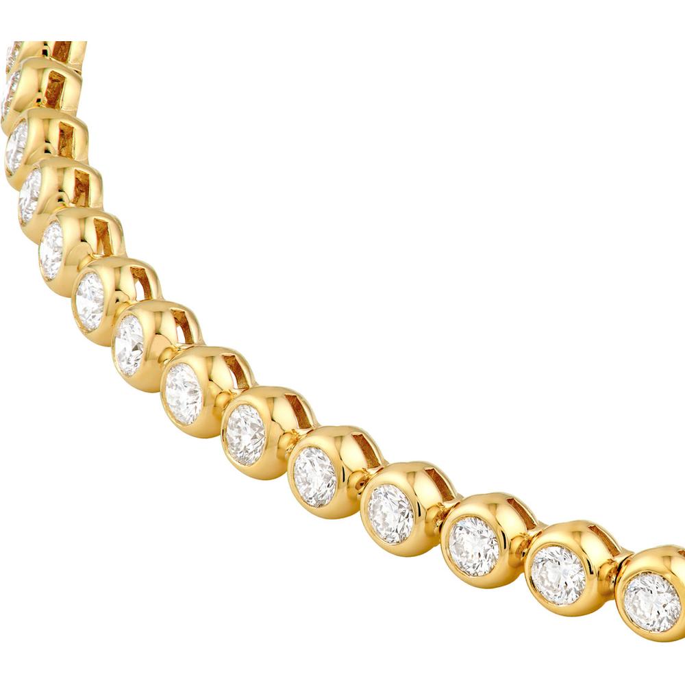 Olas d'Oro - 14K Yellow Gold Bezel Set Diamond Tennis Bracelet - 2.26 Carat Total Diamond Weight