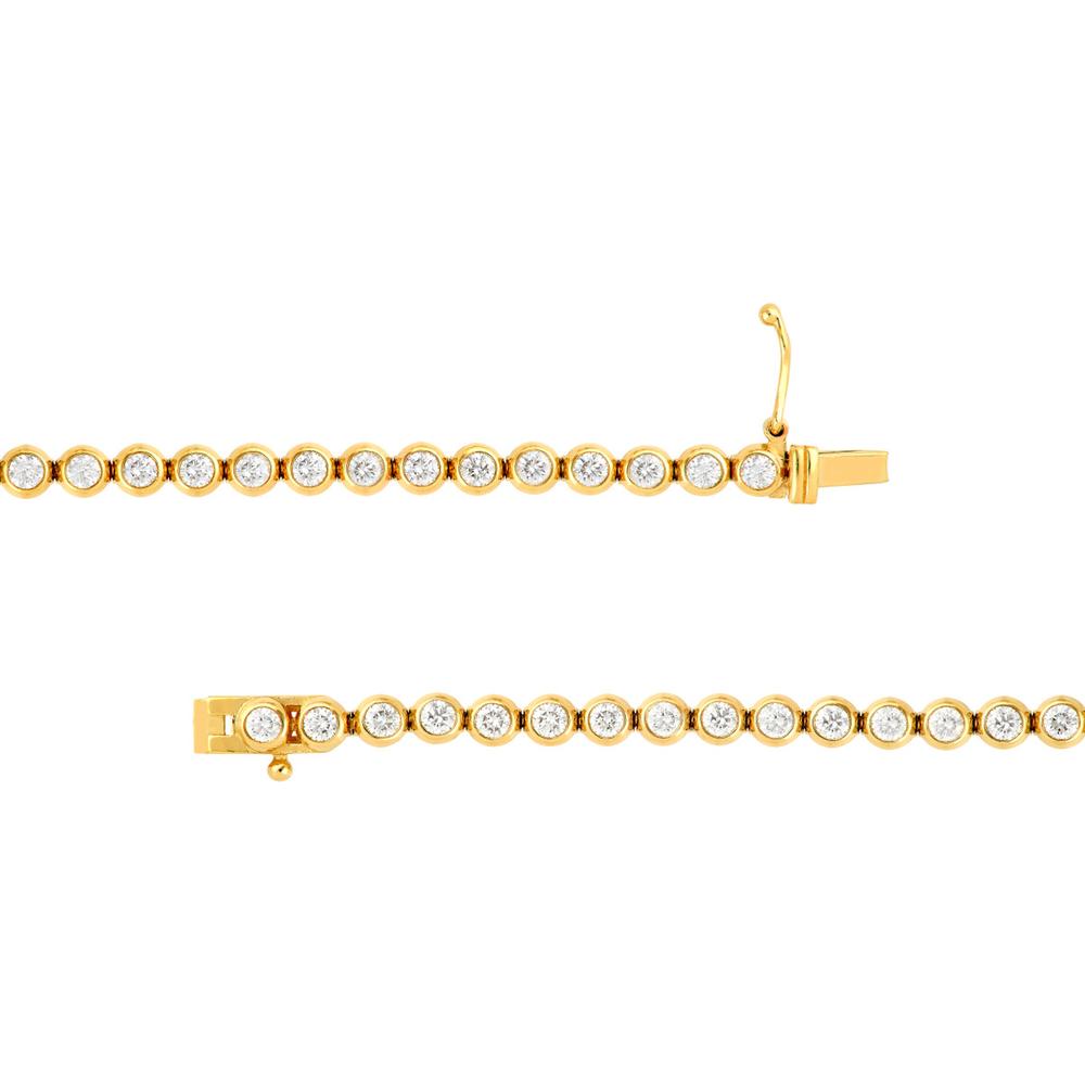 Olas d'Oro - 14K Yellow Gold Bezel Set Diamond Tennis Bracelet - 2.26 Carat Total Diamond Weight