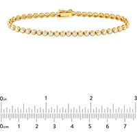 Olas d'Oro - 14K Yellow Gold Bezel Set Diamond Tennis Bracelet - 2.26 Carat Total Diamond Weight