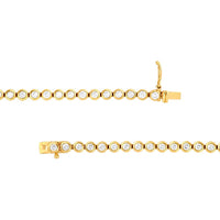 Olas d'Oro - 14K Yellow Gold Bezel Set Diamond Tennis Bracelet - 2.66 Carat Total Diamond Weight