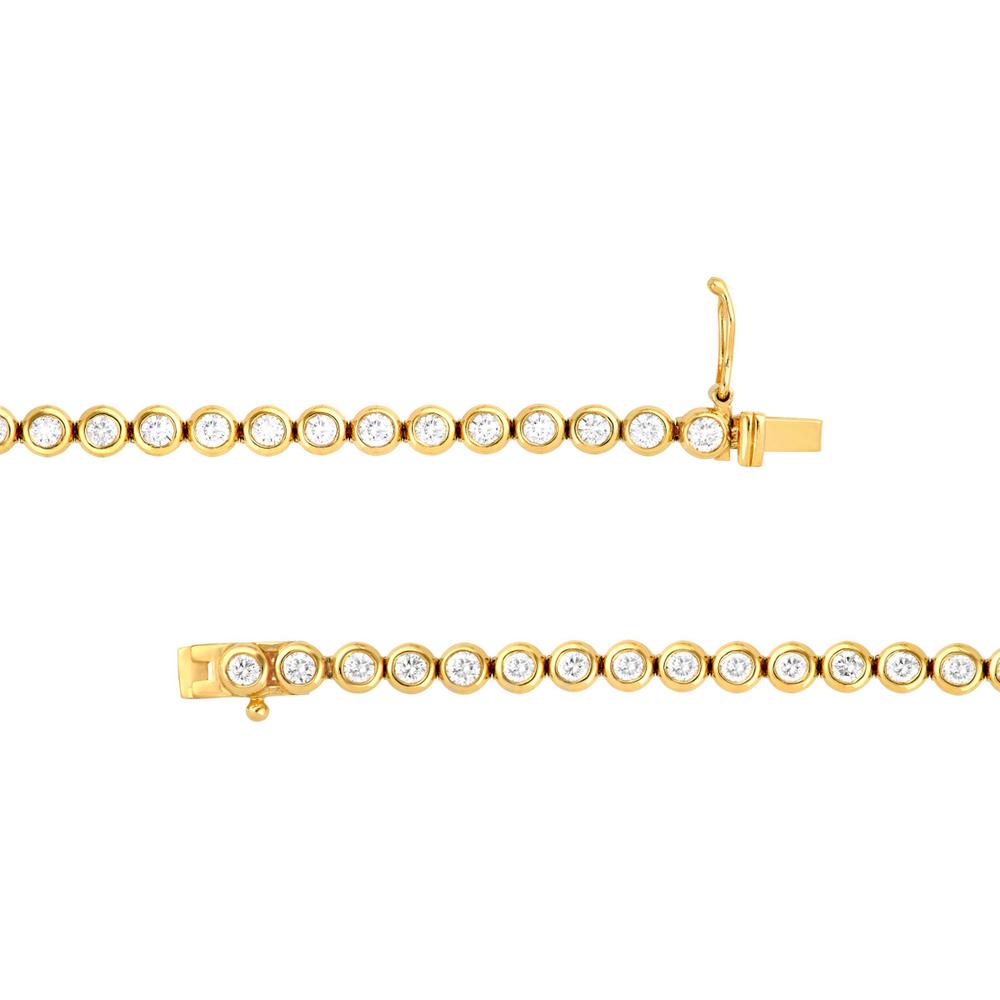 Olas d'Oro - 14K Yellow Gold Bezel Set Diamond Tennis Bracelet - 2.66 Carat Total Diamond Weight