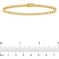 Olas d'Oro - 14K Yellow Gold Bezel Set Diamond Tennis Bracelet - 2.66 Carat Total Diamond Weight