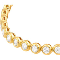 Olas d'Oro - 14K Yellow Gold Bezel Set Diamond Tennis Bracelet with 4.18 Carat Total Diamond Weight