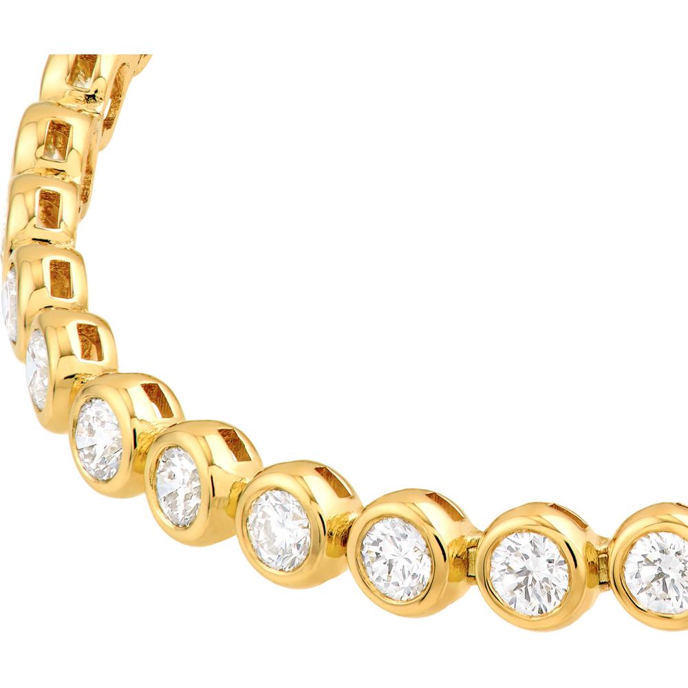 Olas d'Oro - 14K Yellow Gold Bezel Set Diamond Tennis Bracelet with 4.18 Carat Total Diamond Weight