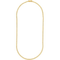 Olas d'Oro - 14K Yellow Gold Bezel Set Diamond Tennis Necklace 4.16 Carat Total Diamond Weight