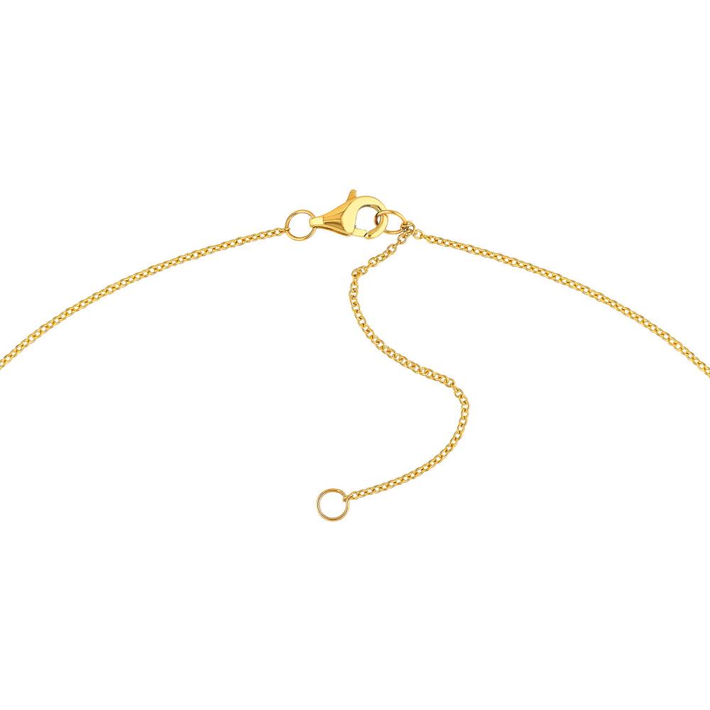 Olas d'Oro - 14K Yellow Gold Bezel Set Round Diamond Necklace - 1/10 Carat Total Diamond Weight