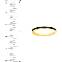 Olas d'Oro - 14K Yellow Gold Black Enamel Band Ring - Size 8