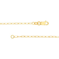 Olas d'Oro - 14K Yellow Gold Block Initial Paper Clip Necklace - 7mm Block Initial Pendant