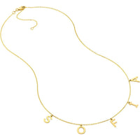 Olas d'Oro - 14K Yellow Gold Block Initials Dangle Station Necklace
