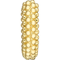 Olas d'Oro - 14K Yellow Gold Bobble Textured Round Hoop Earrings with Lever Back Closure - 2.81 Grams