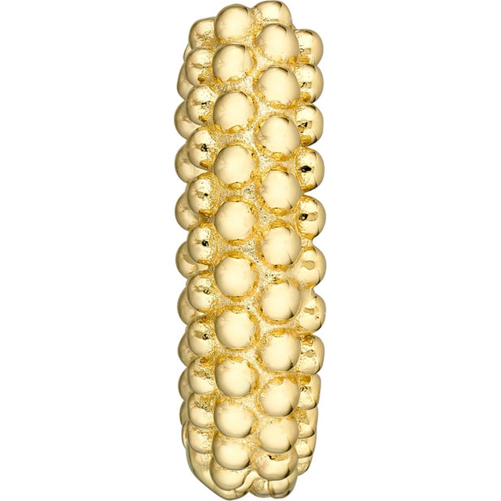 Olas d'Oro - 14K Yellow Gold Bobble Textured Round Hoop Earrings with Lever Back Closure - 2.81 Grams