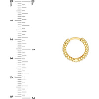 Olas d'Oro - 14K Yellow Gold Bobble Textured Round Hoop Earrings with Lever Back Closure - 2.81 Grams