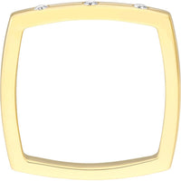 Olas d'Oro - 14K Yellow Gold Bold Diamond Square Band Ring - 1/15tcw Diamond Weight