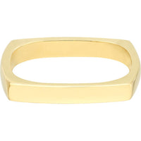 Olas d'Oro - 14K Yellow Gold Bold Square Stack Ring - Size 7 - 5.09 Grams Weight