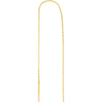 Olas d'Oro - 14K Yellow Gold Bombe Disc Threader Earrings - 1.13 Grams Total Weight