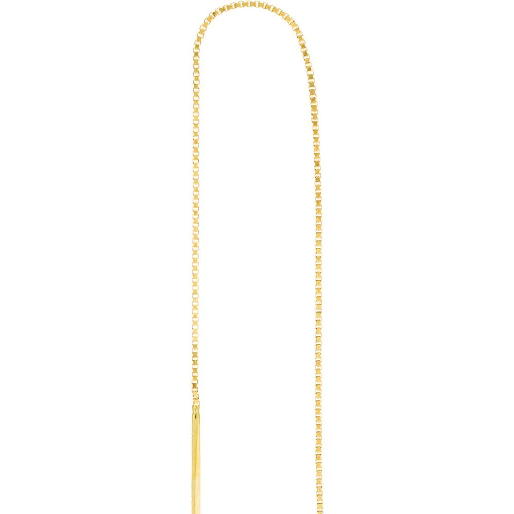 Olas d'Oro - 14K Yellow Gold Bombe Disc Threader Earrings - 1.13 Grams Total Weight