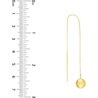 Olas d'Oro - 14K Yellow Gold Bombe Disc Threader Earrings - 1.13 Grams Total Weight