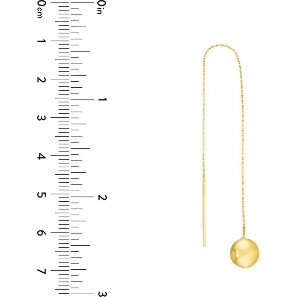 Olas d'Oro - 14K Yellow Gold Bombe Disc Threader Earrings - 1.13 Grams Total Weight