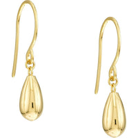 Olas d'Oro - 14K Yellow Gold Bombe Teardrop Earrings on Fish Hook - 1.20 Grams Total Weight
