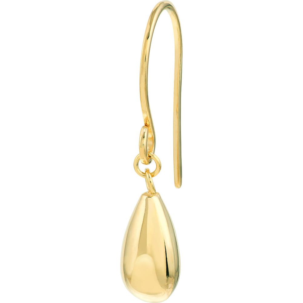 Olas d'Oro - 14K Yellow Gold Bombe Teardrop Earrings on Fish Hook - 1.20 Grams Total Weight