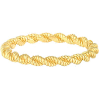 Olas d'Oro - 14K Yellow Gold Cable Pattern Band Ring - Size 8