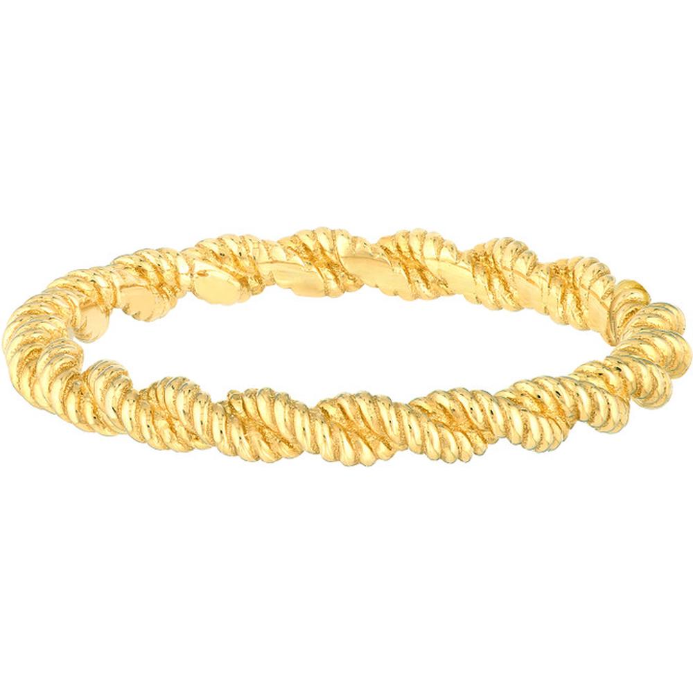 Olas d'Oro - 14K Yellow Gold Cable Pattern Band Ring - Size 8