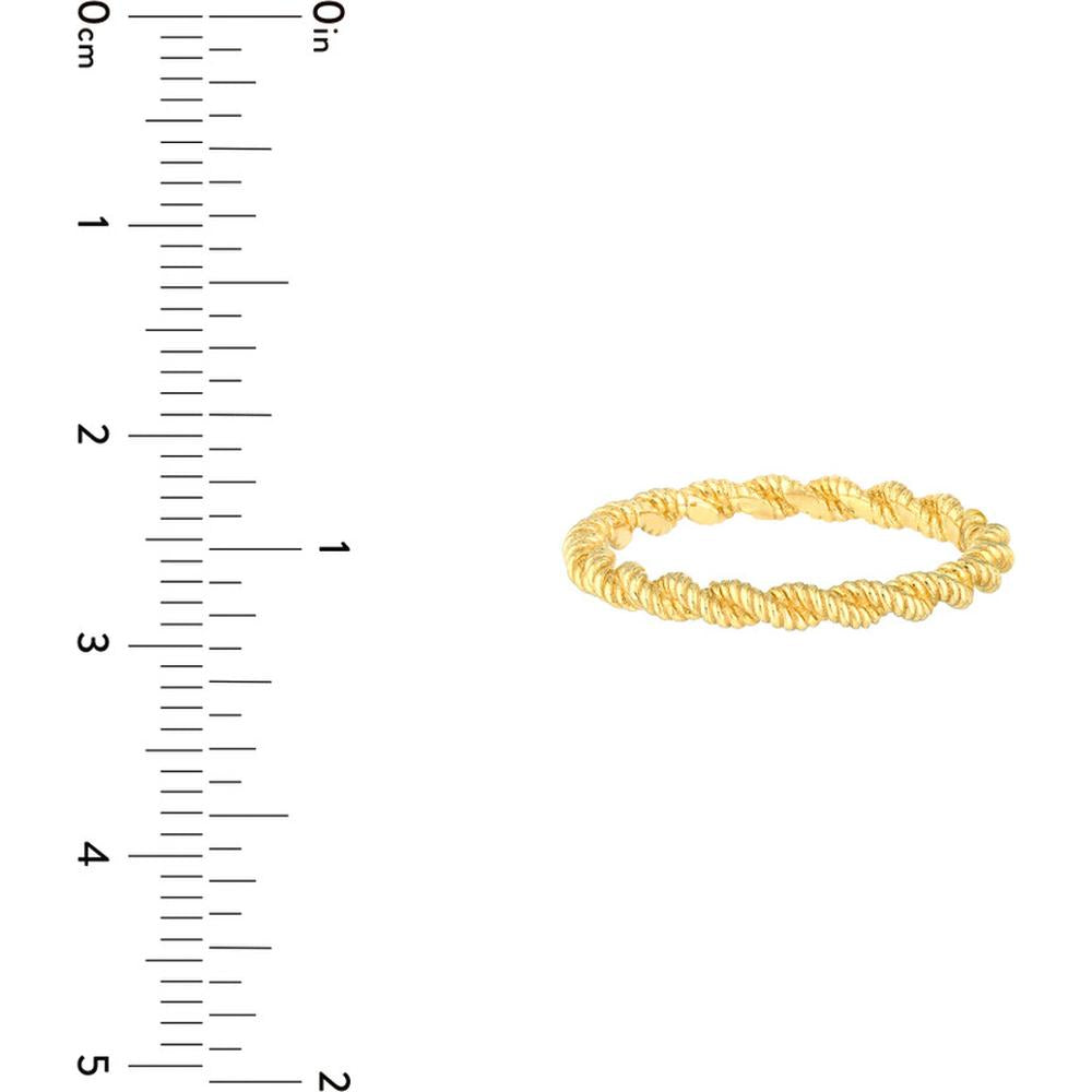 Olas d'Oro - 14K Yellow Gold Cable Pattern Band Ring - Size 8