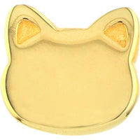 Olas d'Oro - 14K Yellow Gold Cat Stud Earrings - Fun & Playful Design