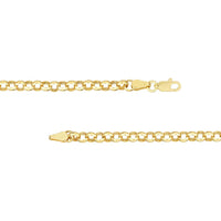 Olas d'Oro - 14K Yellow Gold Charm-Ready Hollow Rolo Chain Necklace - 3.80mm Link Width
