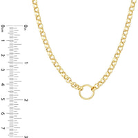 Olas d'Oro - 14K Yellow Gold Charm-Ready Hollow Rolo Chain Necklace - 3.80mm Link Width